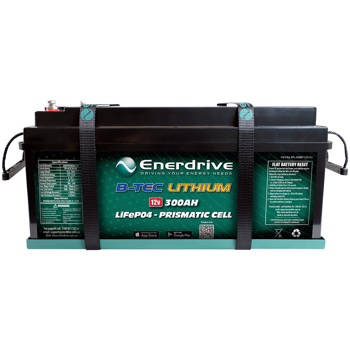 ePOWER B-TEC 12V 300Ah G2 Lithium Battery Enerdrive Independent Power  Solutions